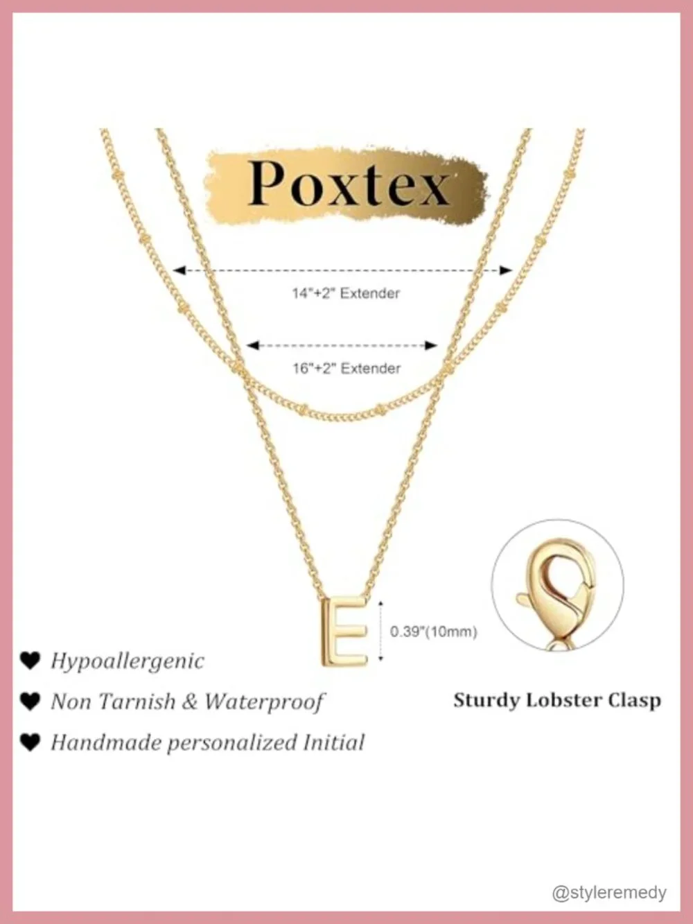 14K Gold Silver Plated Initial Pendant Necklace Set with Letter Charm,